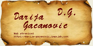 Darija Gačanović vizit kartica